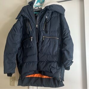 Women's Dark Blue Orola Puffer Jacket with Hood